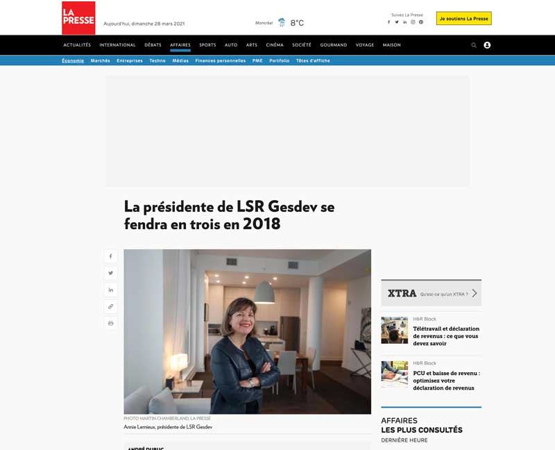 La présidente de LSR Gesdev se fendera en trois en 2018